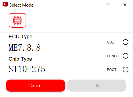 Select Mode - OBD, Bench, Boot